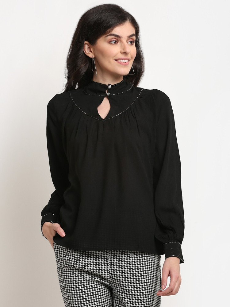 La Zoire Casual Solid Women Black Top Buy La Zoire Casual Solid Women Black Top Online at Best Prices in India Flipkart