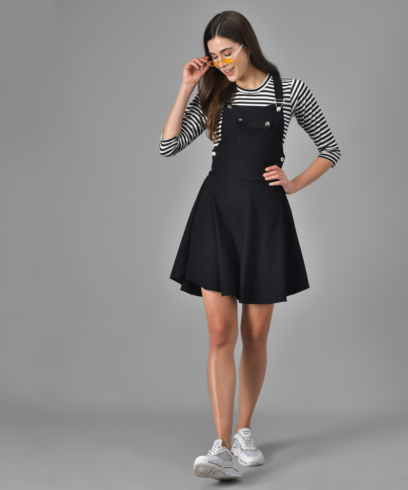 Absorbing Women Pinafore Black Dress