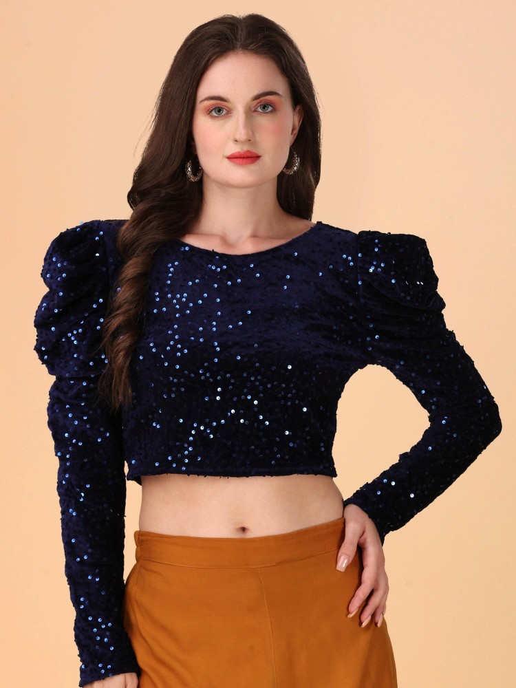 Get Navy Blue Layered Top & Trouser Set at ₹ 1049