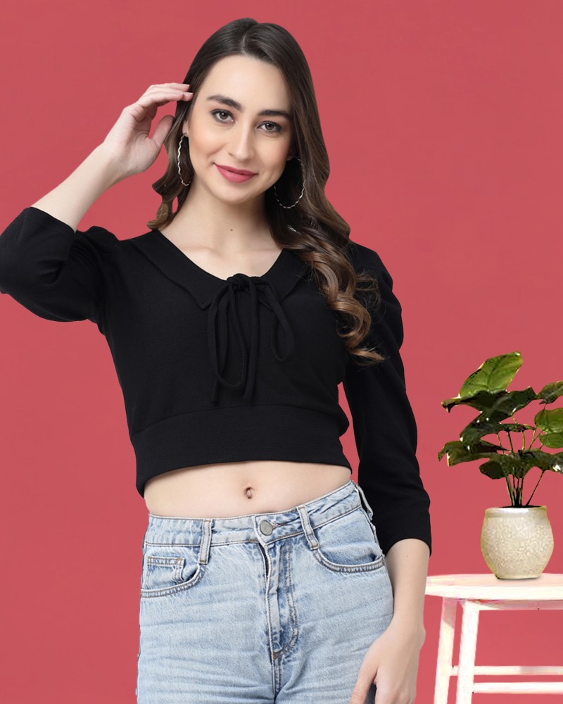 Buy Black Crop Tops For Women Online In India At Best Price Offers