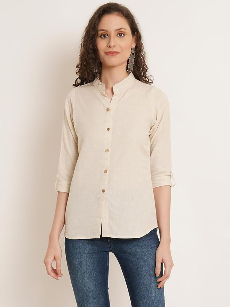 Gulnashk Women Solid Casual Cream Shirt - Buy Gulnashk Women Solid Casual Cream  Shirt Online at Best Prices in India | Flipkart.com