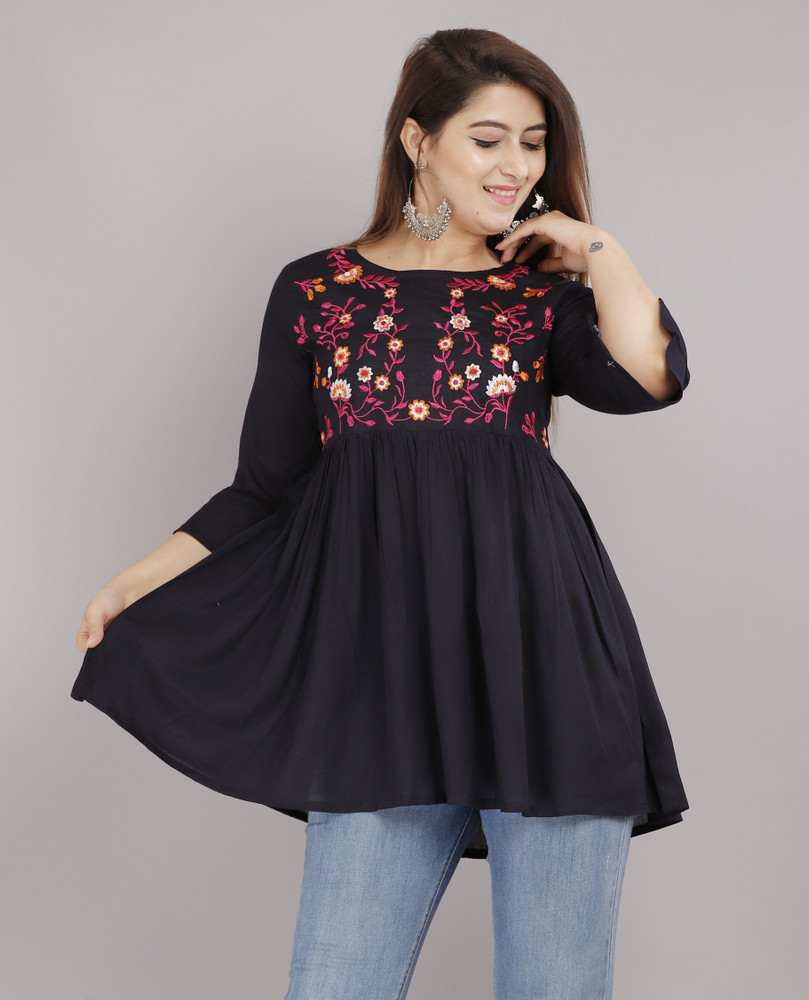 PARI A1 Casual Embroidered Women Blue Top Buy PARI A1 Casual Embroidered Women Blue Top Online at Best Prices in India Flipkart