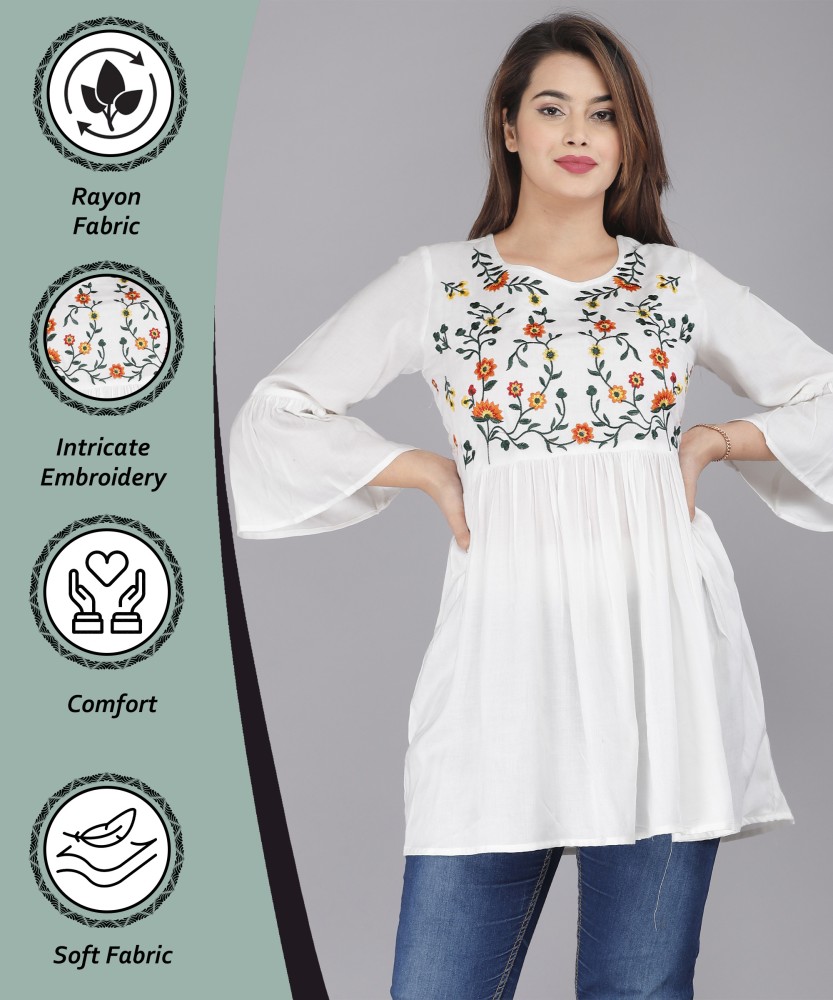 SUDIESH FASHION Casual Embroidered Women White Top Buy SUDIESH FASHION Casual Embroidered Women White Top Online at Best Prices in India Flipkart