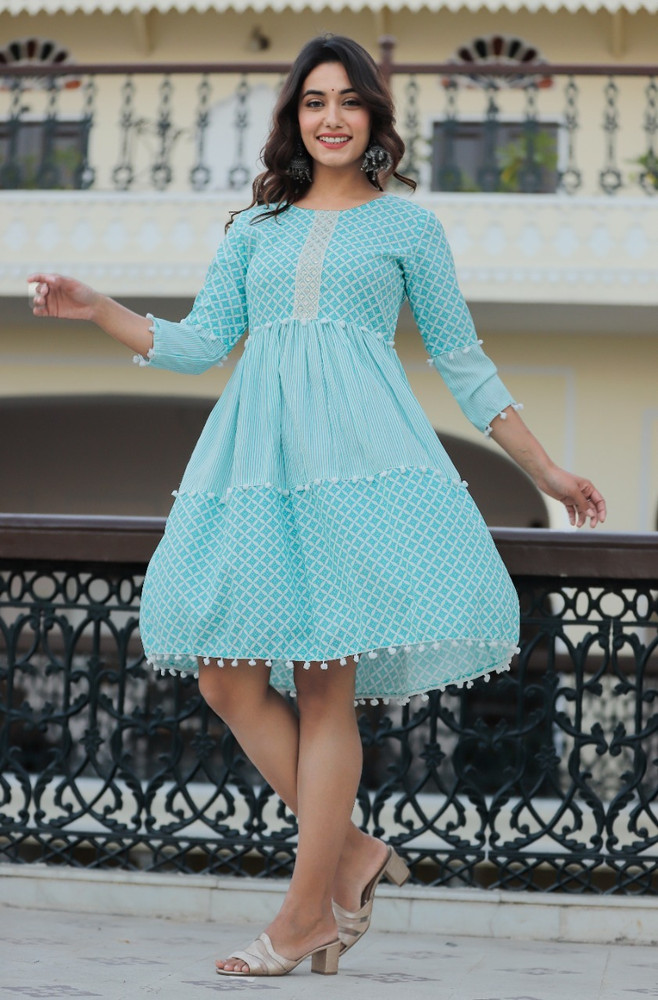 Light blue best sale frock dress