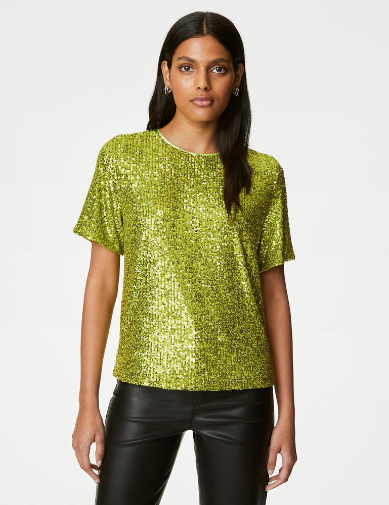 marks and spencer sequin tops