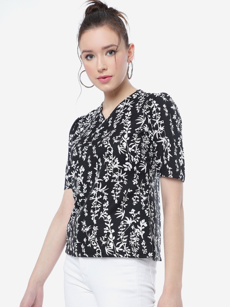 Beau Dell Casual Tie & Dye Women Black Top - Buy Beau Dell Casual Tie & Dye Women  Black Top Online at Best Prices in India