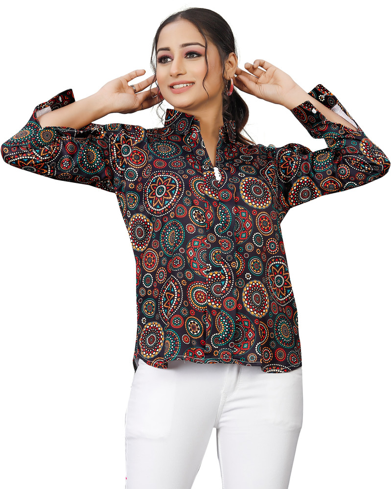 Nishideek Fashion Formal Printed Women Multicolor Top Buy