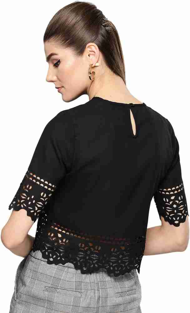 Buy Harpa Women Black Printed Top Online at Best Prices in India