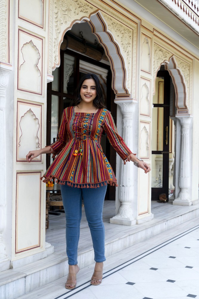 ANNU PARIDHAN Casual Printed Women Multicolor Top