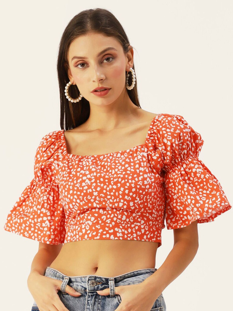Dressberry Casual Printed Women White Orange Top Buy Dressberry Casual Printed Women White Orange Top Online at Best Prices in India Flipkart