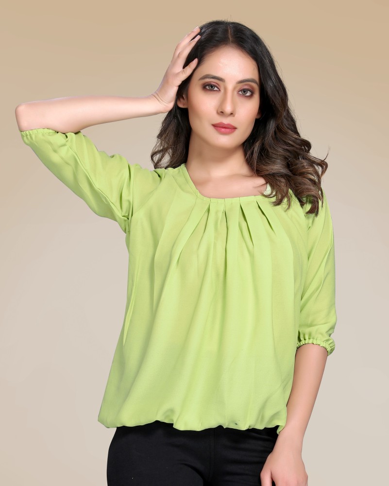 Alokhi Creation Casual Solid Women Light Green Top Buy Alokhi Creation Casual Solid Women Light Green Top Online at Best Prices in India Flipkart