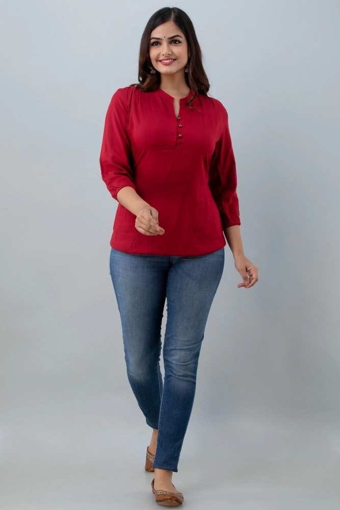 TRUSTED ENTERPRISES Casual Solid Women Red Top - Buy TRUSTED