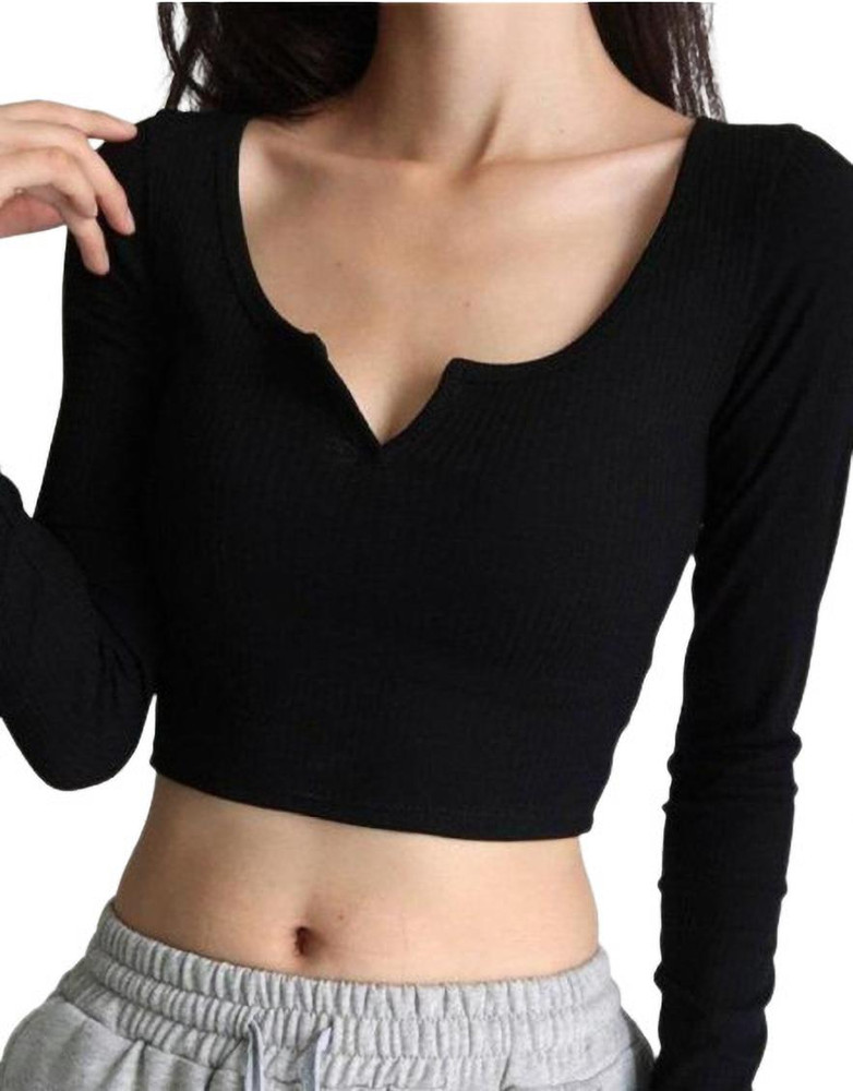 BFIRST Casual Solid Women Black Top Buy BFIRST Casual Solid Women Black Top Online at Best Prices in India Flipkart