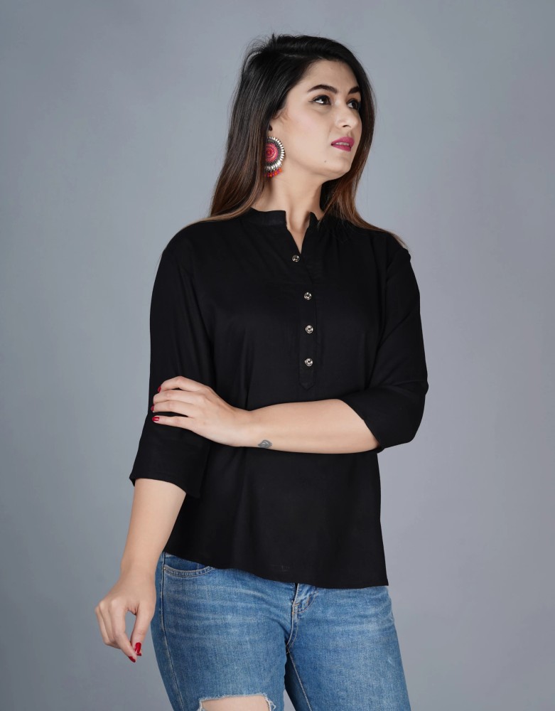 Black casual hot sale top womens