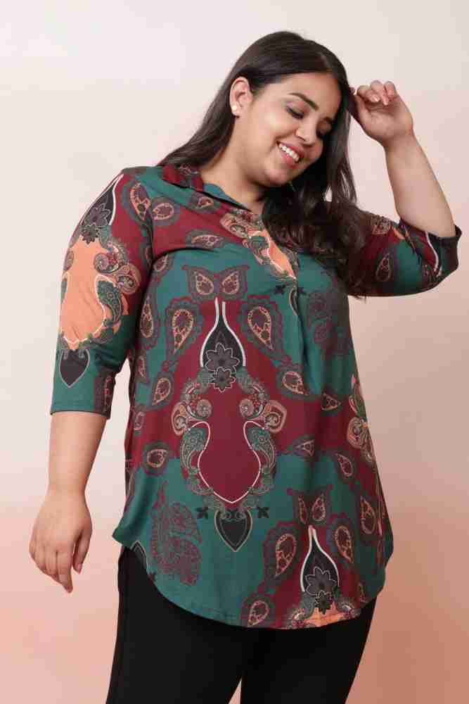 Amydus Casual Printed Women Green Top - Buy Amydus Casual Printed Women  Green Top Online at Best Prices in India