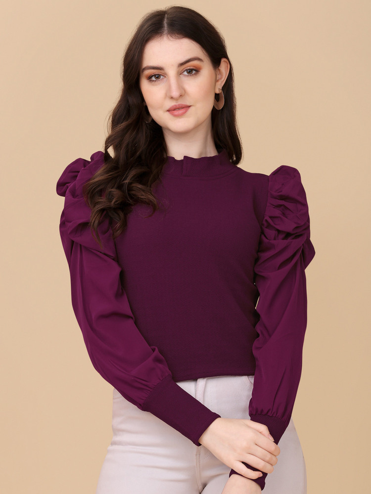 purple puff top
