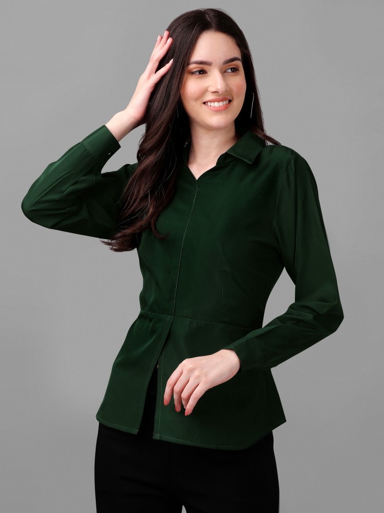 Kinjo Casual Solid Women Dark Green Top Buy Kinjo Casual Solid Women Dark Green Top Online at Best Prices in India Flipkart