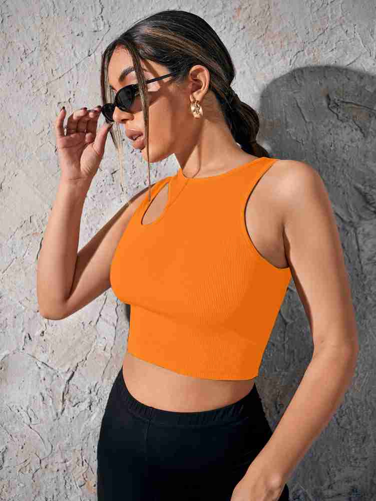Aahwan Black Solid Basic Super Cropped Top Without Bras for