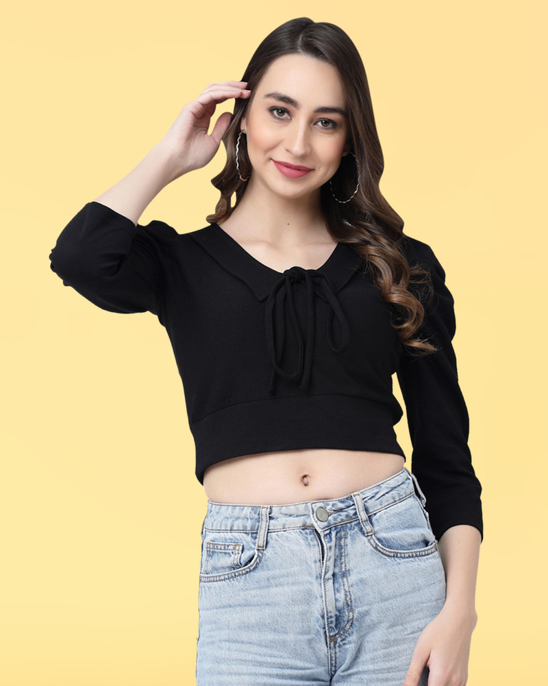 full sleeve crop top flipkart