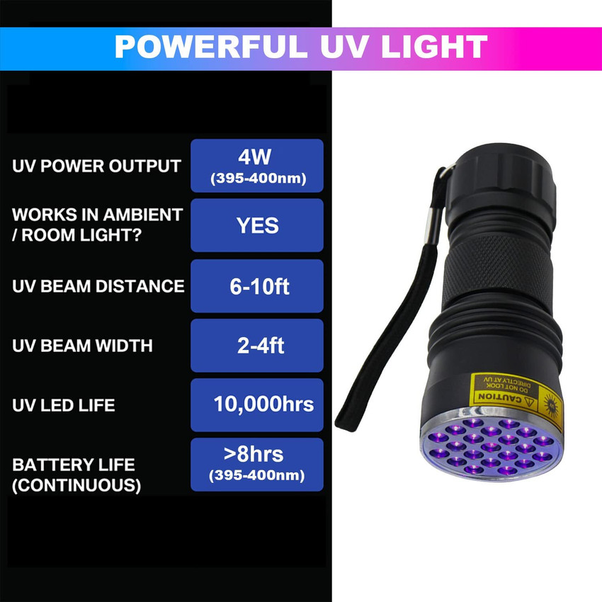 amiciVision 21 LED UV Torch Light 395 400nm LED UV Flashlight Without Battery Torch Price in India Buy amiciVision 21 LED UV Torch Light 395 400nm LED UV Flashlight Without Battery Torch online