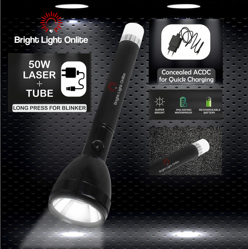 BRIGHT LIGHT ONLITE L 700x long press for blinker 4 modes function 1000 mtr long range for outdoor home Travel Torch