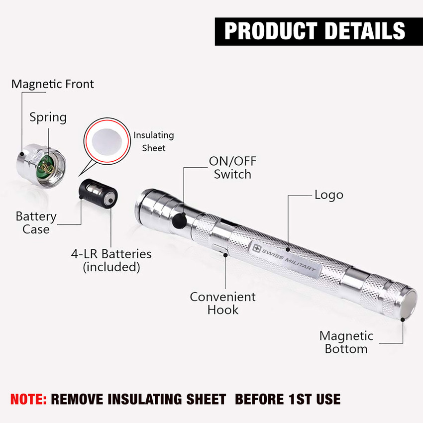 Swiss military flexible telescopic magnet torch outlet tor 3