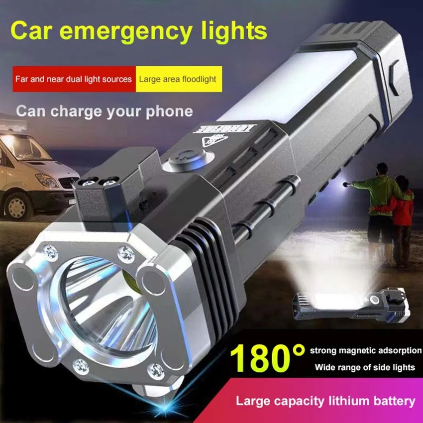 MIZUN Waterproof Camping Torch with Hammer and Cutter USB