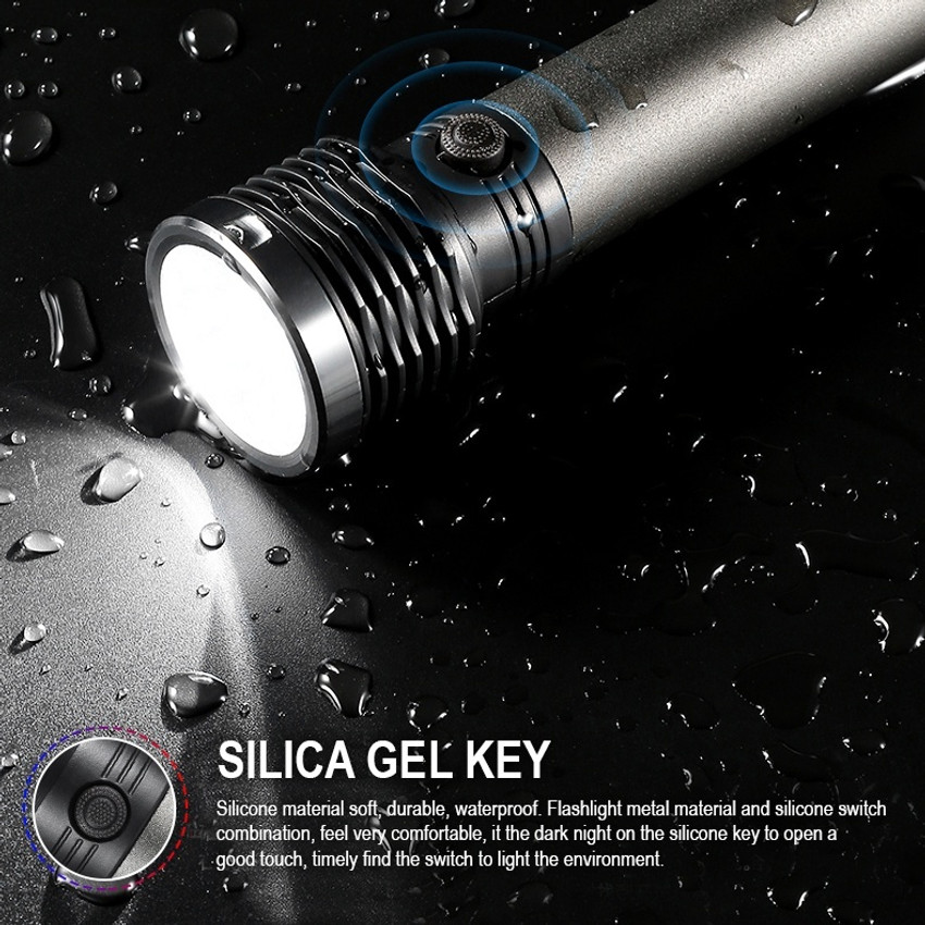 iDOLESHOP High Range Torch Rechargeable Search Light LED Flashlight Aluminum Body Torch