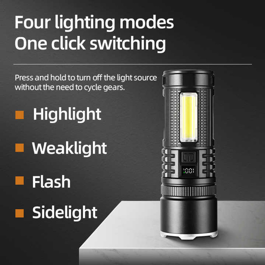 Turn off top led flashlight