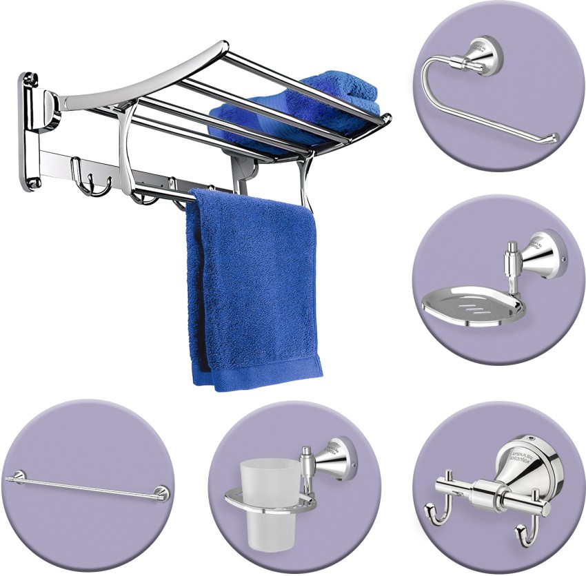 Impulse by Plantex Stainless Steel Folding Towel Rack with Niko Bathroom  Accessories set 5 pieces Silver Towel Holder Price in India - Buy Impulse  by Plantex Stainless Steel Folding Towel Rack with