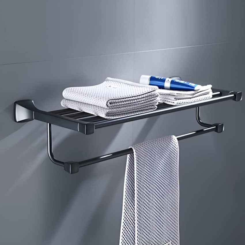 Bathroom Accessories Towel Racks  Towel Rack Aluminum Black Wall