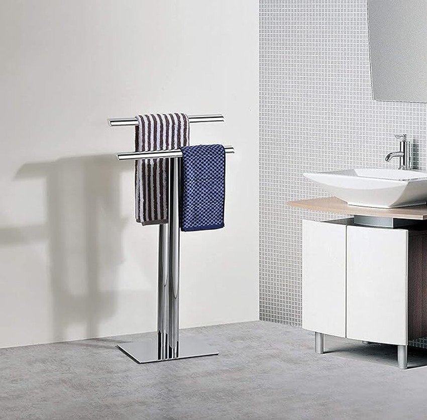 Indian Decor 28809 Metal Modern Free Standing Towel Rack Stand SILVER Towel Holder Price in India Buy Indian Decor 28809 Metal Modern Free Standing Towel Rack Stand SILVER Towel Holder online at Flipk...