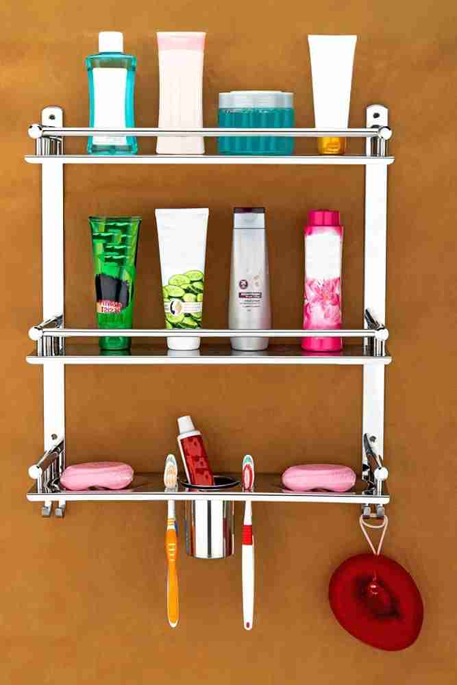 Bathroom Organizer Rack Shelves, Double Soap Dish Bathroom