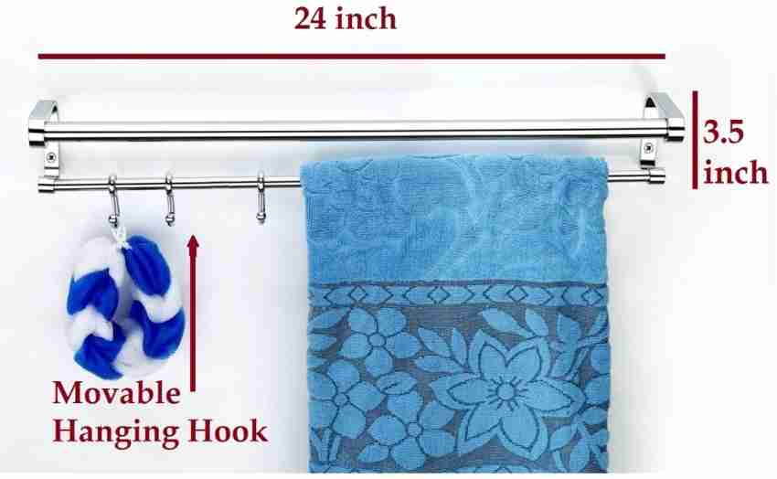 Craftbin Stainless Steel Towel Hanger for Bathroom/Towel Rod with  Hook/Towel Stand Chrome Finish Towel Holder Price in India - Buy Craftbin  Stainless Steel Towel Hanger for Bathroom/Towel Rod with Hook/Towel Stand  Chrome Finish Towel Holder