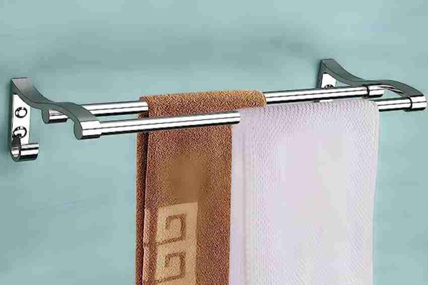 Russ Stainles Steel Towel Hanger for Bathroom/Towel Stand/Rod(24Crom Finish)Pack  of1 Silver Towel Holder Price in India - Buy Russ Stainles Steel Towel  Hanger for Bathroom/Towel Stand/Rod(24Crom Finish)Pack of1 Silver Towel  Holder online