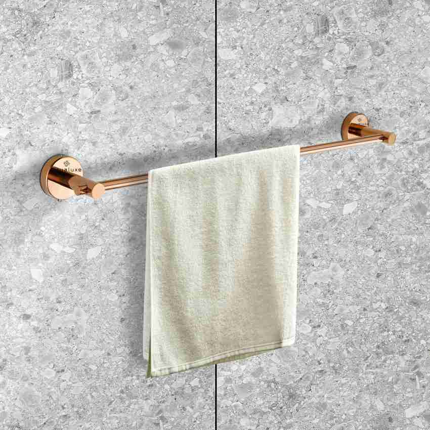 AQUALUXE 304 Grade Stainless Steel Rose God Towel Rod, Towel Rack