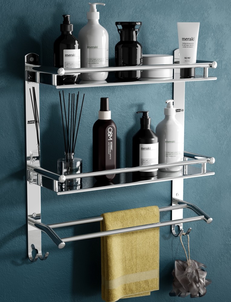 LivesUp Stainless Steel Multi-use Rack, Bathroom Shelf, Soap Stand