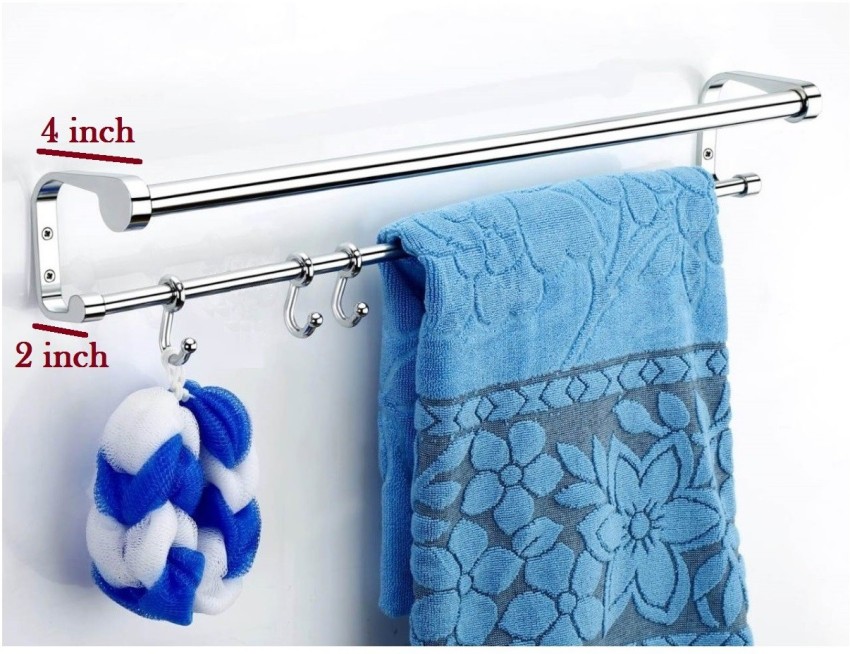 Craftbin Stainless Steel Towel Hanger for Bathroom/Towel Rod with Hook/Towel  Stand Chrome Finish Towel Holder Price in India - Buy Craftbin Stainless  Steel Towel Hanger for Bathroom/Towel Rod with Hook/Towel Stand Chrome