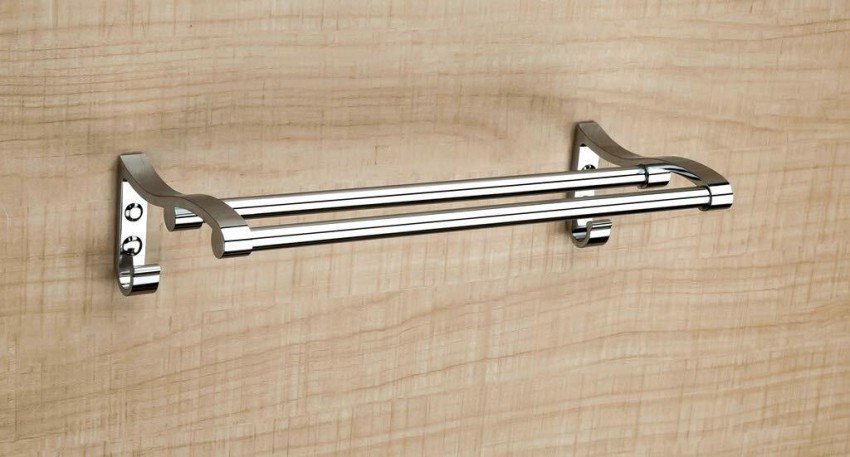 exclusive Stainless Steel Heavy and Sturdy Towel Rod/Towel Rack for Bathroom /Towel Bar/Hanger/Stand/Bathroom Accessories 18 inch 2 Bar Towel Rod SILVER Towel  Holder (Stainless Steel) 18 inch 2 Bar Towel Rod Price in