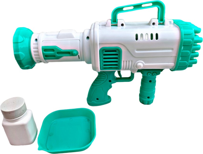 NHR 32 Hole Electric Bubble Gun with Solution for kids, Gatling Bubble  Machine Toy, Bubble Gun, Electric Bubble Maker Gun, Bubble Gun Toys, Bubble  Shooter, Bubble Gun Liquid (Green) 