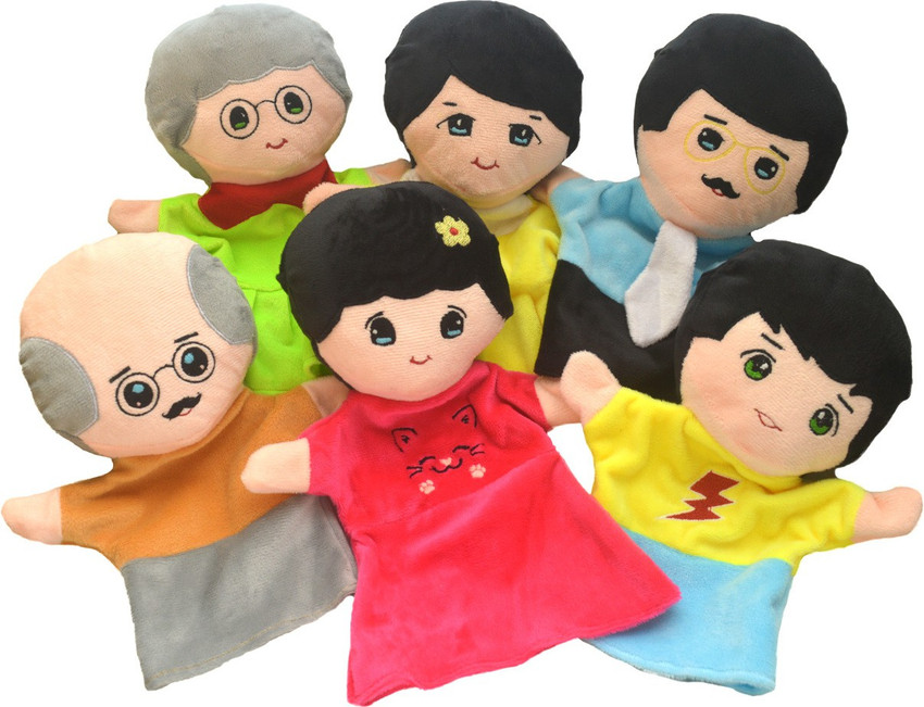 Elfactory Family Hand Puppet Set of 6 Characters 10in Hand
