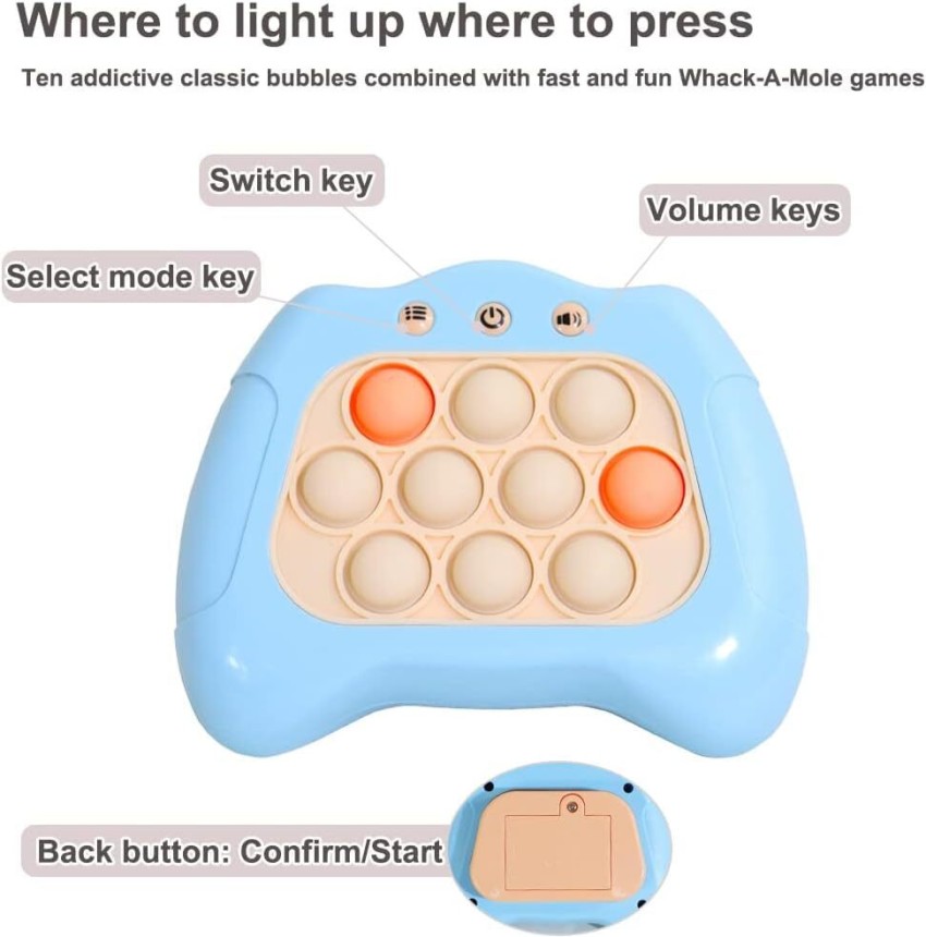 Hot Light Quick Push Gam Pop Gamee Pop Electronic Fidget Console Lights  Bubble Pro Anti-Stress Toy for Adult Kids with Box