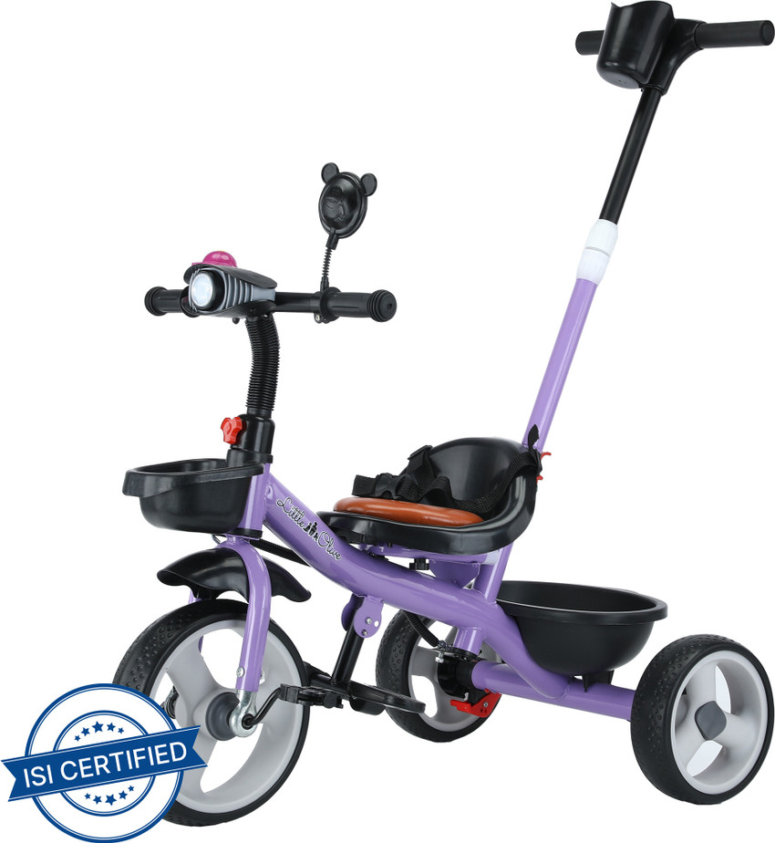 Little Olive Little Toes Grand Tricycle Purple Baby Tricycle for Kids with Music Lights Leather Seat Adjustable Push Bar Mirror and Footrest Tricycle Price in India Buy Little Olive Little