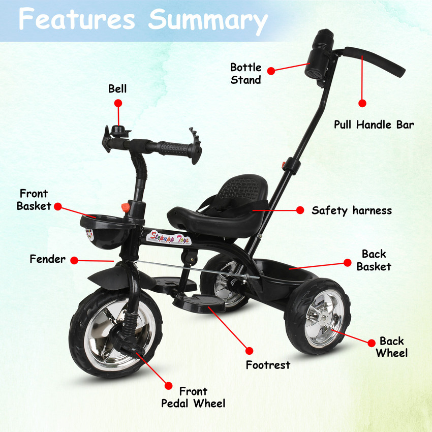 CREW4 Tricycles and Cycles for Kids Cycle for Baby with Parental Control for kids. 4001 SILVER WHEEL 11 Tricycle Price in India Buy CREW4 Tricycles and Cycles for Kids Cycle for