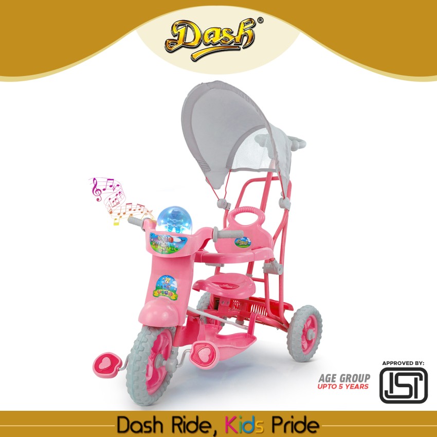 Dash Kids VEGA Musical tricycle with Canopy and Parent Push Handle Red DASH1 VEGA DELUXE RED Tricycle Price in India Buy Dash Kids VEGA Musical tricycle with Canopy and Parent Push Handle Red DASH1 VE...