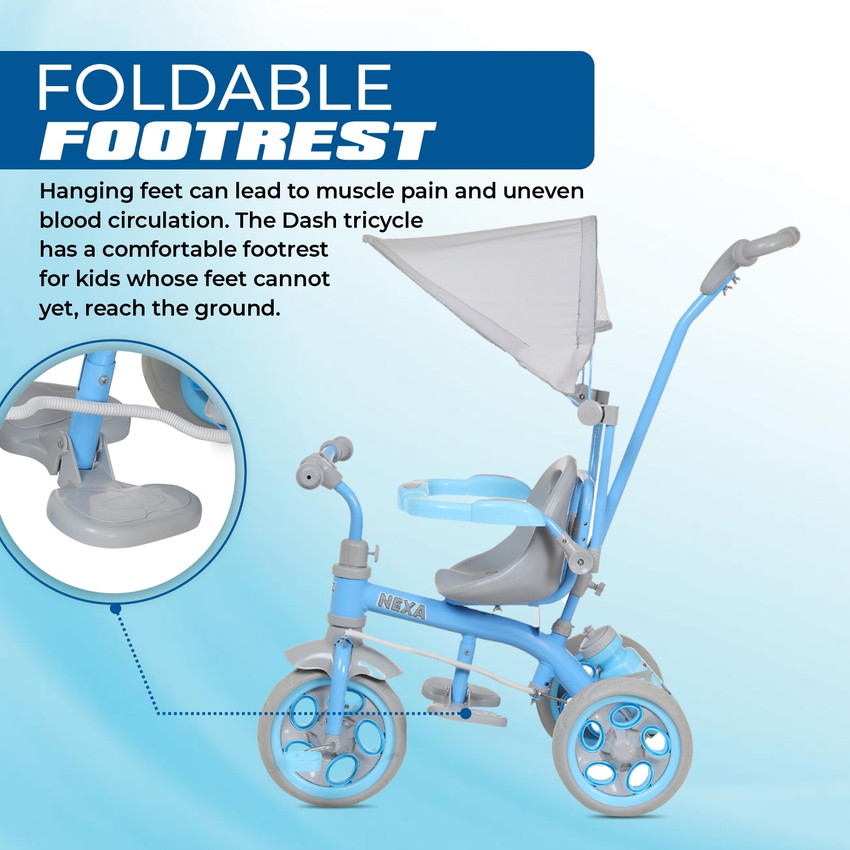 Pandaoriginals Super Tricycle For Kids Age 2 5 yrs weight capacity 50kgs 3 IN 1 Tricycle With Canopy Parent Handle Sipper Footrest Safety Railing Tricycle Price in India Buy Pandaoriginals Super Tricy...