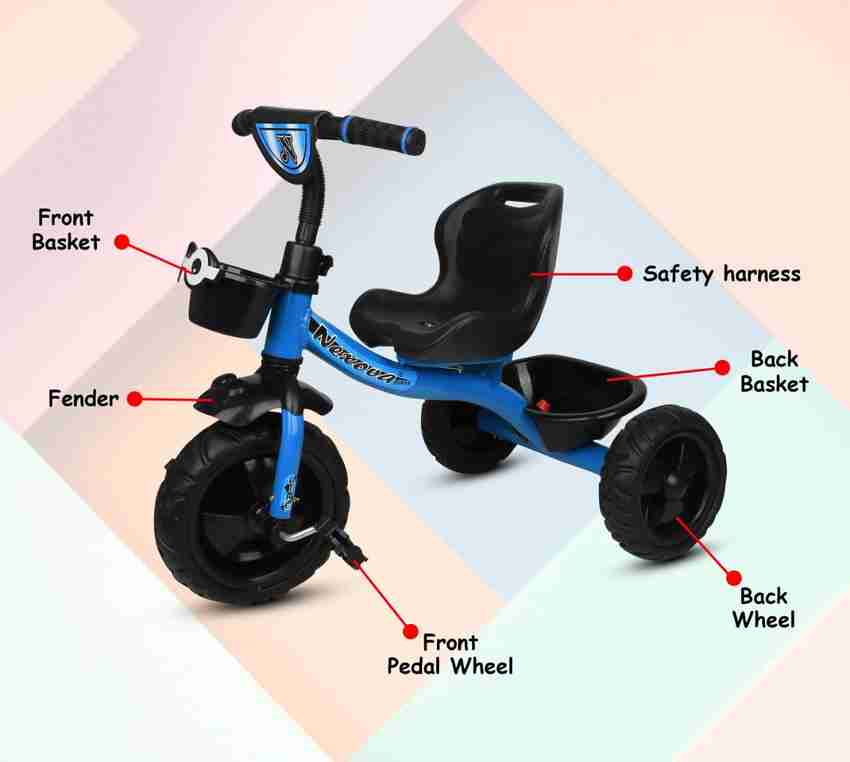 LITTLE WHEELZ KIDS ZONE LWKZ TRICYCLE RAMBO NEW VARIENT SKY BLUE FOR 6 TO 36 MONTHS BABY LWKZ TRICYCLE RAMBO NEW VARIENT SKY BLUE FOR 6 TO 36