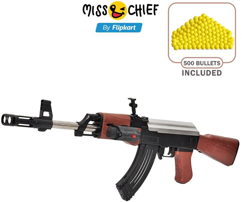 Miss Chief by Flipkart AK47 Toy Shooting Weapon for Kids with Laser Light and 500 Bullets Guns Darts AK47 Toy Shooting Weapon for Kids with Laser Light