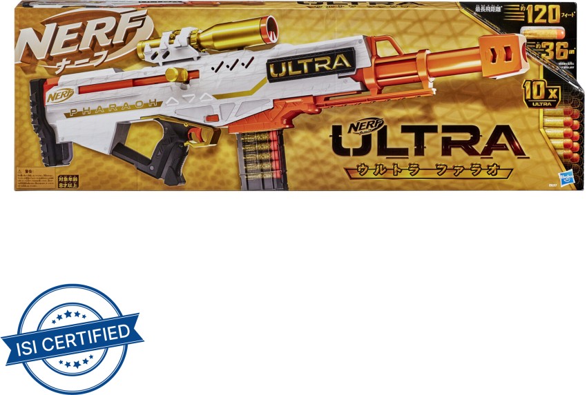 NERF Gun Ultra Pharaoh Bolt Blaster Action Sniper Rifle With Gold Accents.  630509940363