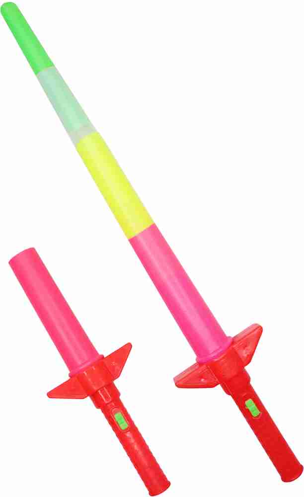 FULLY Led Glow Sword Toy with Led Light Glow in The Dark Flashing Weapon Toy set of 4 Maces Swords Led Glow Sword Toy with Led Light Glow in The